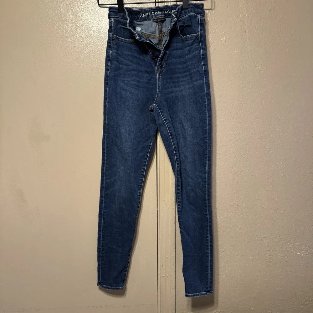American Eagle 4R Next Level Stretch High‎ Jegging Blue Denim